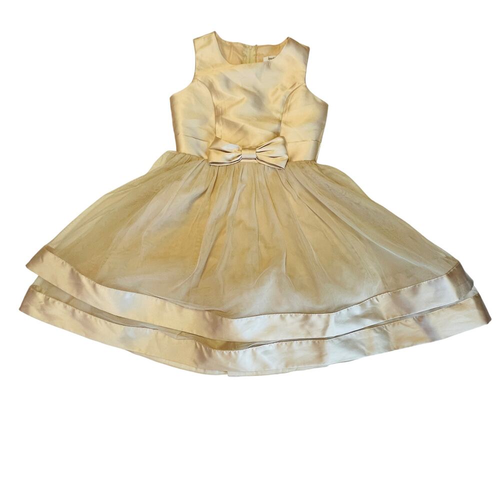 Speechless Kids Beige Chiffon Sleeveless Full Chiffon Skirt Formal Dress 10 - Picture 8 of 10